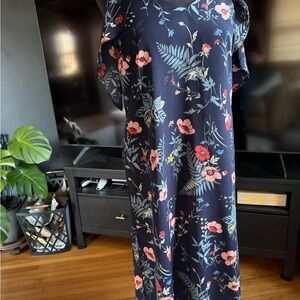 Monteau Navy Dress with Floral Design